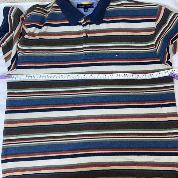 2/30$ Men’s Vintage‎ Tommy Hilfiger knitted striped 100% cotton Polo size XL - Picture 7 of 12